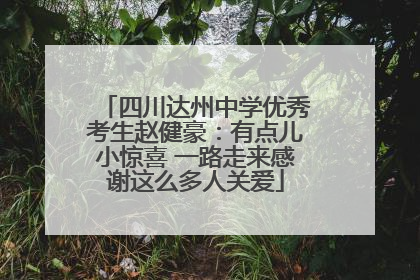 四川达州中学优秀考生赵健豪：有点儿小惊喜 一路走来感谢这么多人关爱