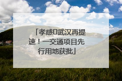 孝感⇋武汉再提速！一交通项目先行用地获批
