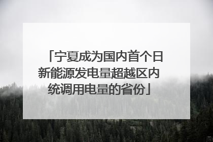 宁夏成为国内首个日新能源发电量超越区内统调用电量的省份