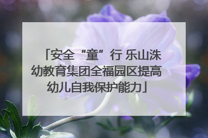 安全“童”行 乐山洙幼教育集团全福园区提高幼儿自我保护能力