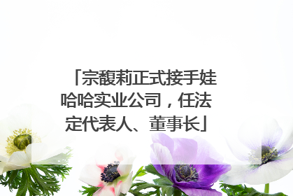 宗馥莉正式接手娃哈哈实业公司，任法定代表人、董事长