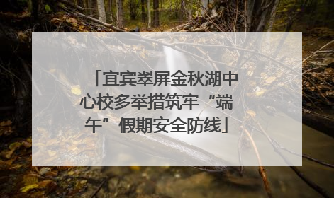 宜宾翠屏金秋湖中心校多举措筑牢“端午”假期安全防线