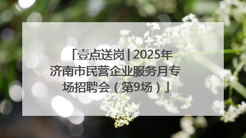 壹点送岗│2025年济南市民营企业服务月专场招聘会（第9场）