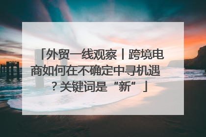 外贸一线观察丨跨境电商如何在不确定中寻机遇？关键词是“新”