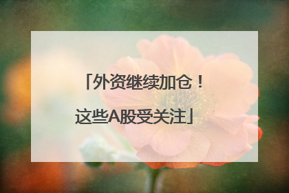 外资继续加仓！这些A股受关注