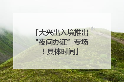 大兴出入境推出“夜间办证”专场！具体时间