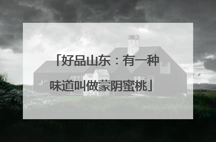 好品山东：有一种味道叫做蒙阴蜜桃
