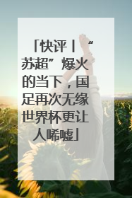 快评丨“苏超”爆火的当下，国足再次无缘世界杯更让人唏嘘