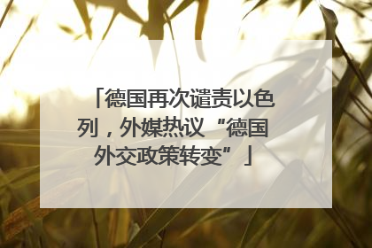 德国再次谴责以色列，外媒热议“德国外交政策转变”
