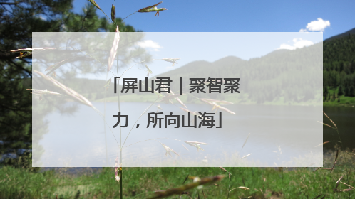 屏山君｜聚智聚力，所向山海