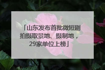 山东发布首批微短剧拍摄取景地、摄制地，29家单位上榜