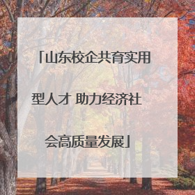 山东校企共育实用型人才 助力经济社会高质量发展