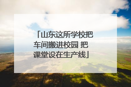 山东这所学校把车间搬进校园 把课堂设在生产线