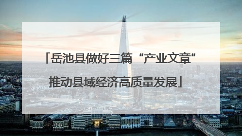 岳池县做好三篇“产业文章” 推动县域经济高质量发展