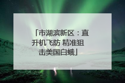 市湖滨新区：直升机飞防 精准狙击美国白蛾