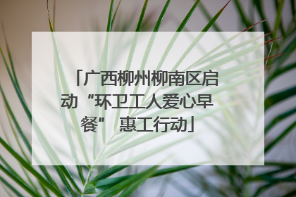 广西柳州柳南区启动“环卫工人爱心早餐” 惠工行动