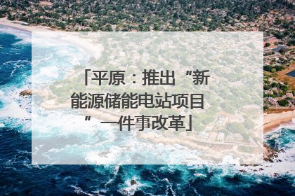 平原：推出“新能源储能电站项目”一件事改革