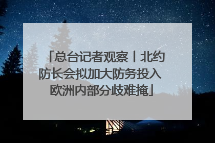总台记者观察丨北约防长会拟加大防务投入 欧洲内部分歧难掩