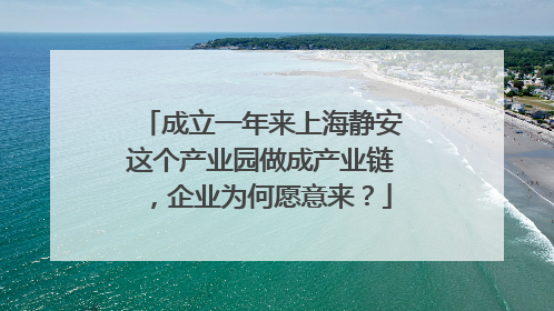 成立一年来上海静安这个产业园做成产业链，企业为何愿意来？