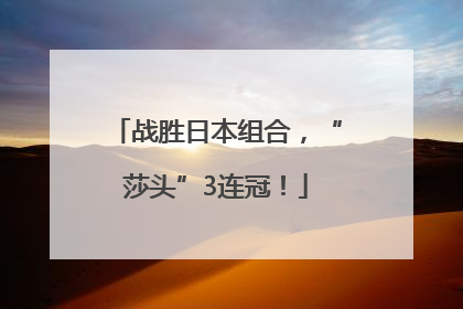 战胜日本组合，“莎头”3连冠！