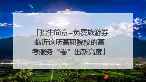 招生简章=免费旅游券 临沂这所高职院校的高考服务“卷”出新高度