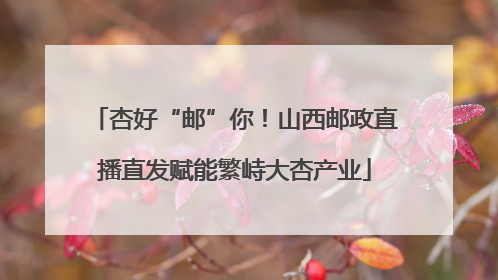 杏好“邮”你！山西邮政直播直发赋能繁峙大杏产业