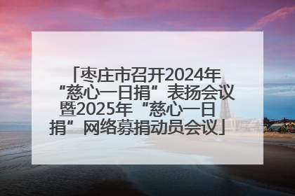 枣庄市召开2024年“慈心一日捐”表扬会议暨2025年“慈心一日捐”网络募捐动员会议