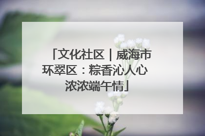 文化社区｜威海市环翠区：粽香沁人心 浓浓端午情