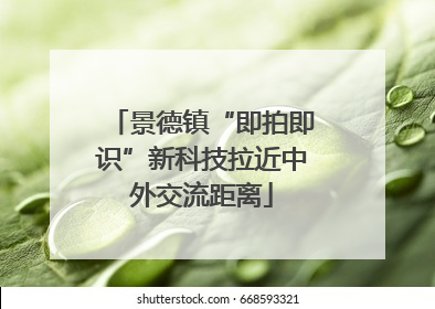 景德镇“即拍即识”新科技拉近中外交流距离