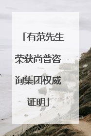 有范先生荣获尚普咨询集团权威证明