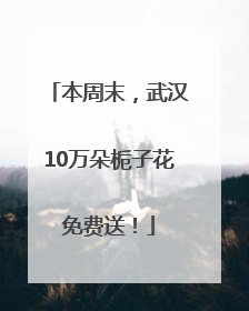 本周末，武汉10万朵栀子花免费送！