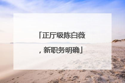 正厅级陈白薇，新职务明确
