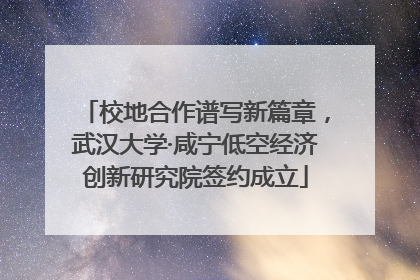 校地合作谱写新篇章，武汉大学·咸宁低空经济创新研究院签约成立