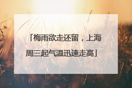 梅雨欲走还留，上海周三起气温迅速走高