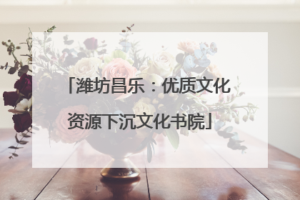 潍坊昌乐：优质文化资源下沉文化书院
