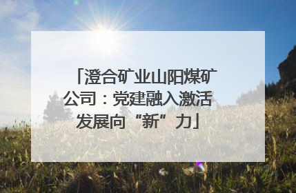 澄合矿业山阳煤矿公司：党建融入激活发展向“新”力
