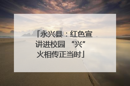 永兴县：红色宣讲进校园 “兴”火相传正当时