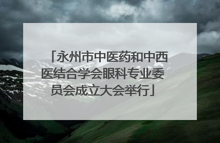 永州市中医药和中西医结合学会眼科专业委员会成立大会举行
