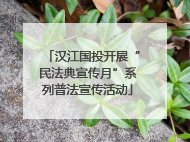 汉江国投开展“民法典宣传月”系列普法宣传活动