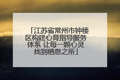 江苏省常州市钟楼区构建心育指导服务体系 让每一颗心灵找到栖息之所
