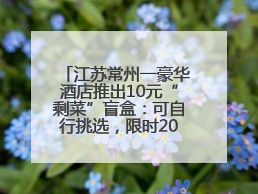 江苏常州一豪华酒店推出10元“剩菜”盲盒：可自行挑选，限时20分钟，仅限外带