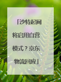 沙特起网将启用自营模式？京东物流回应
