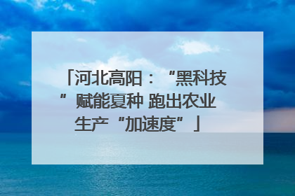河北高阳：“黑科技”赋能夏种 跑出农业生产“加速度”
