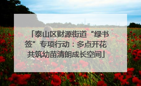 泰山区财源街道“绿书签”专项行动：多点开花共筑幼苗清朗成长空间
