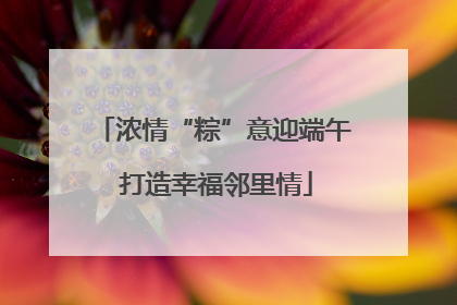 浓情“粽”意迎端午 打造幸福邻里情