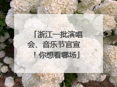 浙江一批演唱会、音乐节官宣！你想看哪场
