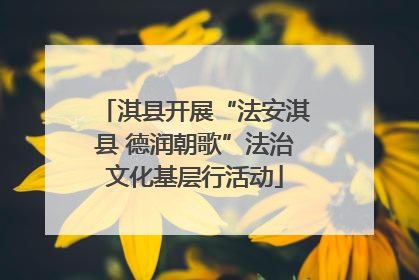 淇县开展“法安淇县 德润朝歌”法治文化基层行活动