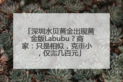 深圳水贝黄金出现黄金版Labubu？商家：只是相似，克重小，仅需几百元
