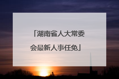 湖南省人大常委会最新人事任免
