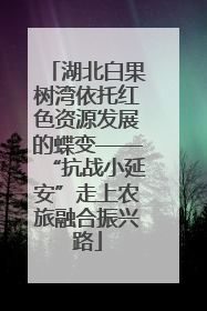 湖北白果树湾依托红色资源发展的蝶变——“抗战小延安”走上农旅融合振兴路